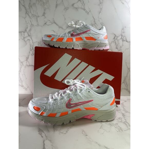 Womens Size 9 Nike P-6000 White Digital Pink Orange Sneakers CV3033 100 NEW - Picture 1 of 6